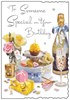 Jonny Javelin Someone Special Birthday Card - Flowers Cupcake Champagne 9x6.25"