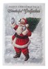 Godfather Christmas Card - Traditional Santa Carrying Tree & Gold Foil 7.5x5.25"