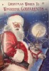 Godparents Christmas Card - Traditional Santa Reindeer with Red Foil 7.5x5.25"