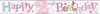 Age 2 Girl Foil Party Banner -  Pastel Writing - Happy 2nd Birthday