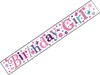 Pink and Silver Foil Happy Birthday Party Banner - Birthday Girl