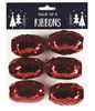 Pack of 6 Gift Wrapping Ribbons Cops - Red Metallic Holographic