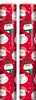 8m (2 x 4m) Cute Christmas Gift Wrap Paper Roll - Santa Faces and Green Stars