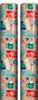 8m (2x4m) Modern Christmas Gift Wrapping Paper Roll - Brown with Christmas Icons