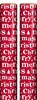 8m (2x4m) Modern Christmas Gift Wrapping Paper Roll - Red with White Text