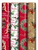 16m (4 x 4m) Traditional Christmas Gift Wrap Paper Roll - Mixed Designs