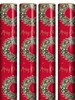 16m (4x4m) Traditional Christmas Gift Wrap Paper Roll - Red with Holly Wreath