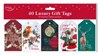 Pack of 40 Christmas Gift Tags - Traditional Designs with Red Metallic String