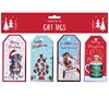 Pack of 16 Christmas Gift Tags - Novelty Designs with Foil & Twine
