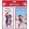 Pack of 4 Christmas Money Wallet Gift Cards & Envelopes - Dog Guinea Pig & Foil