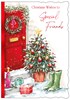 Special Friends Christmas Card - Red Door & Christmas Tree with Foil 7x5.25"