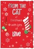 From The Cat Christmas Card - Baubles and Stocking with Silver Foil 7.25"x5.5"
