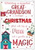 Great-Grandson Christmas Card - Fun and Magic with red  Foil 7.5x5.25"