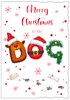 To The Dog Christmas Card - Santa Hat Letters with Snowflakes & Foil 7.5x5.5"