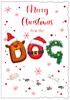 From The Dog Christmas Card - Santa Hat Letters with Snowflakes & Foil 7.5x5.5"