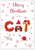 To The Cat Christmas Card - Santa Hat Letters with Snowflakes & Foil 7.25x5.5"