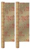 8m (2x4m) Gift Wrapping Paper Roll - Gold with Holly Red Merry Christmas