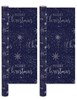 8m (2x4m) Gift Wrapping Paper - Navy Blue Silver Snowflakes Merry Christmas