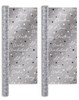 8m (2 x 4m) Christmas Gift Wrapping Paper - Silver with White Writing Blue Star