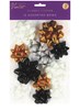 Pack of 12 Christmas Gift Bows - Assorted Sizes - Copper White Black Silver