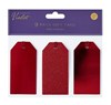 Pack of 9 Pre Strung Christmas Glitter and Foil Gift Tags - Red