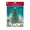 Scenic Christmas Advent Calendar - Xmas Tree & Wildlife Animals Scene 8x9.75"