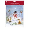 Scenic Christmas Advent Calendar - Snowman & Wildlife Animals Scene 8x9.75"