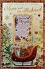 Mum & Husband Keepsake Christmas Card - Red Sleigh with Gifts & Foil 9x6"