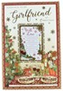 Girlfriend Christmas Card - Xmas Table Tree Poinsettia Gift Glitter & Foil 9x 6"