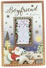 Boyfriend Christmas Card - Santa Delivering Gifts to Village with Glitter 9 x 6