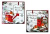 Pack of 12 Scenic Square Christmas Cards - Robins and Holly with Red Foil