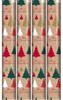 20m (4x5m) Christmas Gift Wrapping Paper - Brown with Red Gold White Green Trees