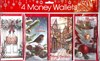 Pack of 4 Christmas Money Wallet Gift Cards & Envelopes - Traditional Designs