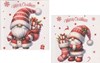 Pack of 12 Square Christmas Cards - Santa Bearded Gnome Nordic Gonk & Glitter