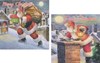 Pack of 12 Square Glitter Christmas Cards - Santa Father Christmas on Rooftop