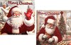 Pack of 12 Square Glitter Christmas Cards - Jolly Santa Father Christmas