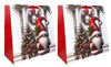 Set of 2 Midi Jumbo Christmas Gift Bags and Tag - Bearded Gnome Gonk Xmas Tree