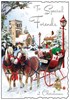 Jonny Javelin Friends Christmas Card - Horses in Snow Church House & Foil 9x6.2"