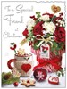 Jonny Javelin Special Friend Christmas Card - Roses & Hot Chocolate 7.5x5.25"