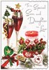 Jonny Javelin Son & Daughter-in-Law Christmas Card - Glasses & Candle 9x6.25"