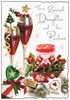 Jonny Javelin Daughter & Partner Christmas Card - Glasses & Candle 9x6.25"
