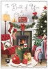 Jonny Javelin Both Of You Christmas Card - Xmas Tree Living Room & Foil 9x6.25"