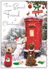 Jonny Javelin Special Friend Christmas Card - Postbox & Dogs in Snow 9x6.25"