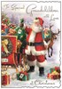 Jonny Javelin Grandchildren Christmas Card - Santa & Sleigh Glitter Foil 9x6.25"