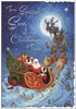 Jonny Javelin Son Christmas Card - Santa Sleigh at Night with Foil 9x6.25"