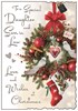 Jonny Javelin Daughter & Son-in-Law Christmas Card - Doves on Wreath 9x6.25"