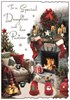Jonny Javelin Daughter & Partner Christmas Card -Living Room Glitter Foil 9x6.25