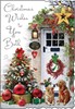 Jonny Javelin Both Of You Christmas Card -Dogs at Front Door Glitter Foil 9x6.25