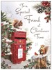 Jonny Javelin Special Friend Christmas Card - Post Box Squirrels Holly 7.5x5.25"