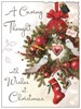 Jonny Javelin Thinking of You Christmas Card - A Caring Thought Wreath 7.25x5.5"